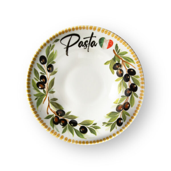 Piatto-pasta-23-olive Olives pasta plate set Ø23