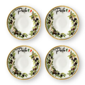 Piatto-pasta-23-olive-set-da-4 Olives pasta plate set Ø23