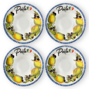 Piatto-pasta-27-limoni-set-d-4 Lemon and olive pasta plate set Ø27