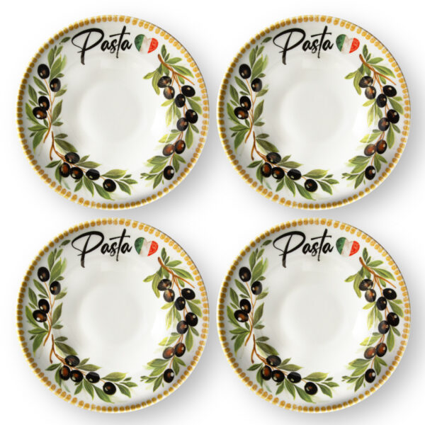 Piatto-pasta-27-olive-set-da-4 Olive pasta plate set Ø27