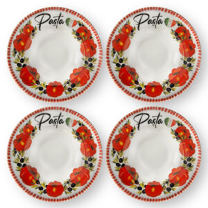 Piatto-pasta-27-pomodoro-set-da-4 Tomato pasta plate set Ø27