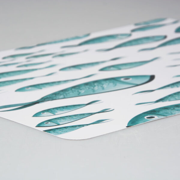 placemat with decorated fishes