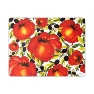 Placemat with tomatoes and olives
