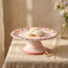 Cake stand small with pink daisies