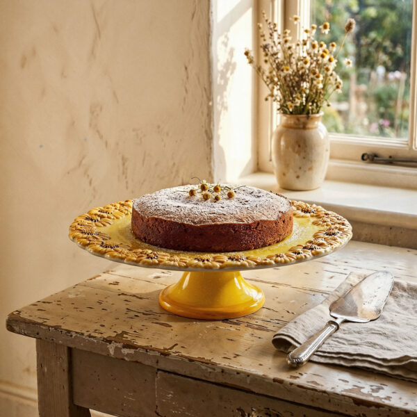 Cake stand big with yellow daisies