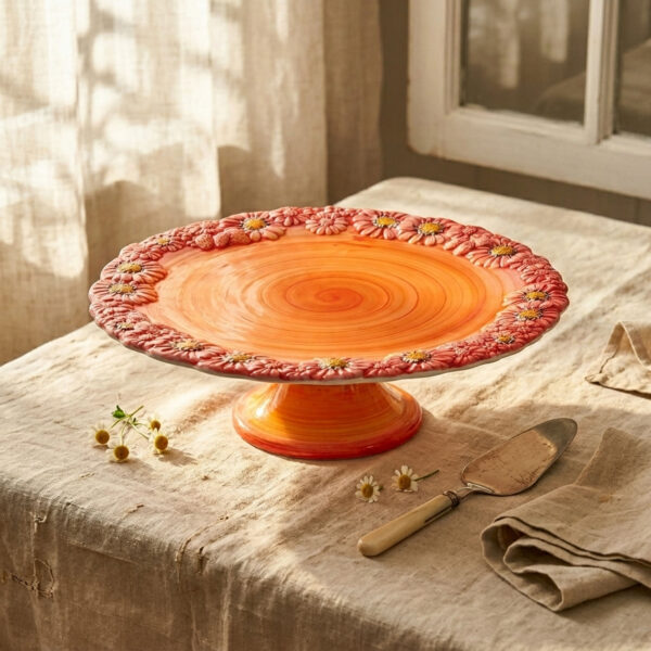 Cake stand big with red daisies