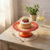 Cake stand small with red daisies
