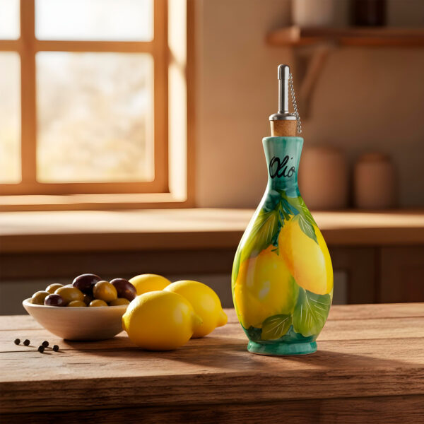 Olive oil ceramic jar lemons 250 ml