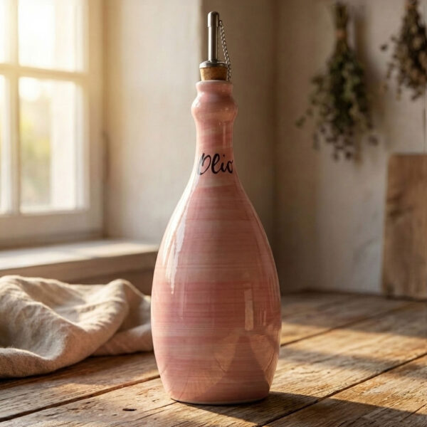 bottiglia-olio-mono-rosa-da-750-ambientata-ok Olive oil ceramic jar pink 750 ml