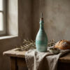 Handpainted olive oil ceramic jar tiffany 750