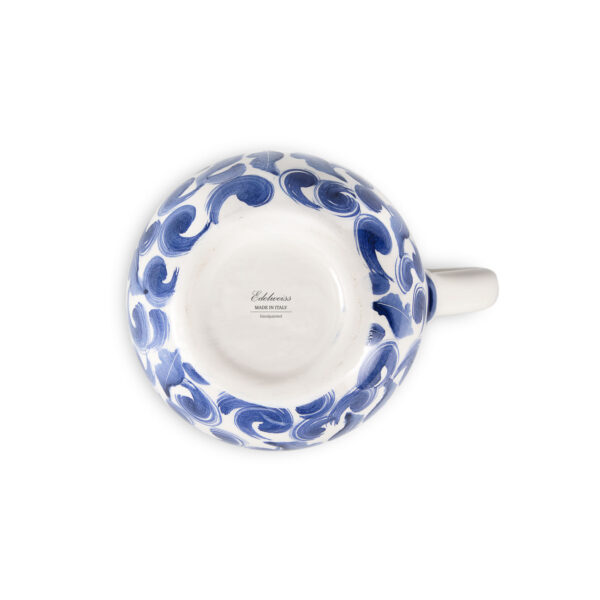 brocca-limoni-damascato-blu-sotto Ceramic jug decorated lemons damask