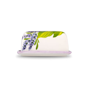 Butter holder with lemons and lavender