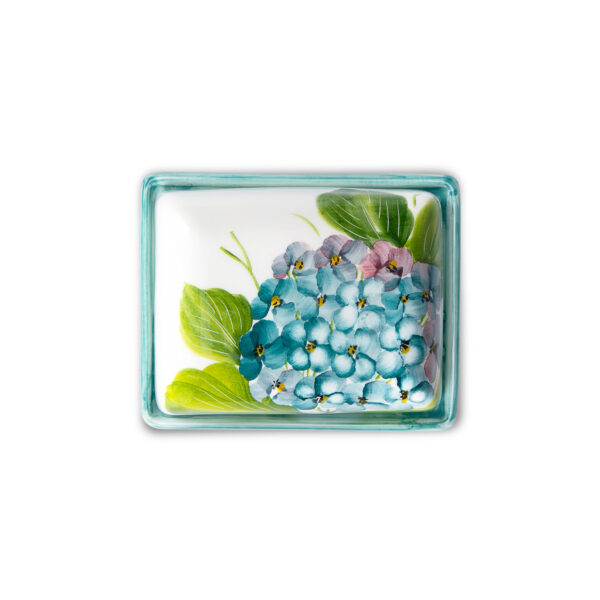 burriera-ortensie-sopra Butter holder with hydrangeas