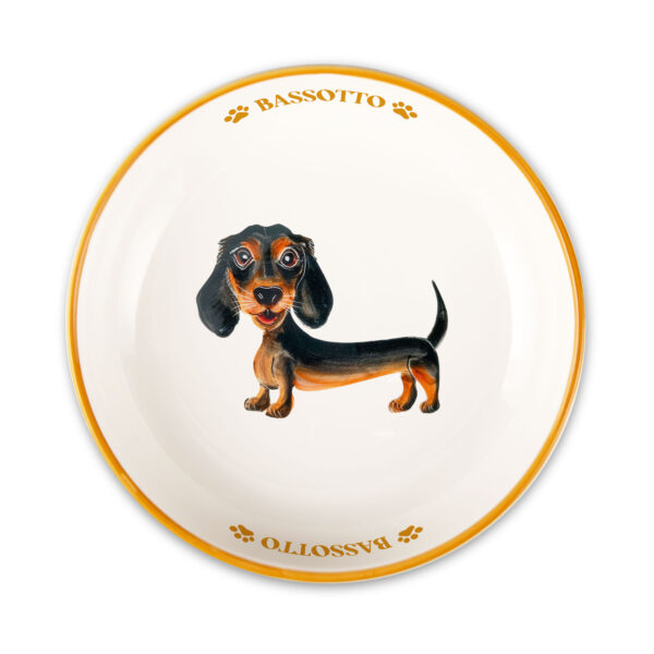 ciotola-17-bassotto-sopra Medium Bowl with Dachshund
