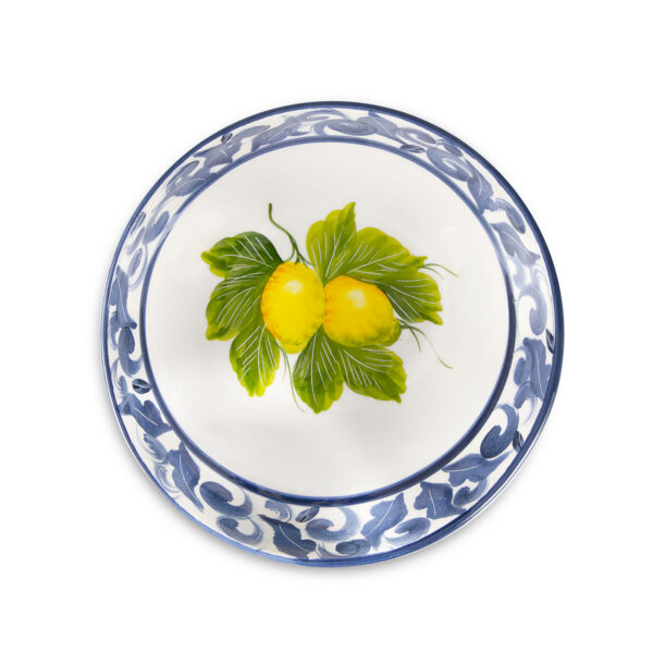 ciotola-da-19-limoni-damascato-blu-sopra Ceramic bowl decorated lemons damask blue 19