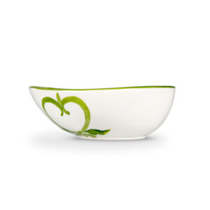 Ceramic bowl decorated lemons damask green 19