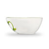 Ceramic bowl decorated lemons damask grreen 23