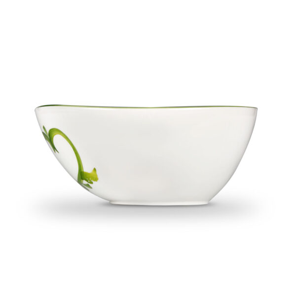 Ceramic bowl decorated lemons damask grreen 23