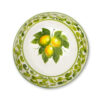 Ceramic bowl decorated lemons damask grreen 23