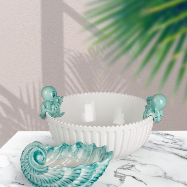 Bowl with Tiffany octopuses Ø29