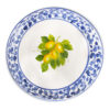 Ceramic bowl decorated lemons damask blue 34