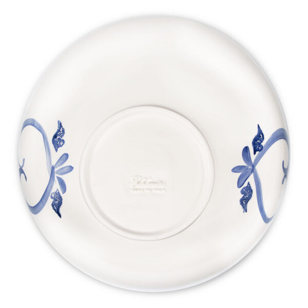 Ceramic bowl decorated lemons damask blue 34