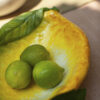 Handpainted relief lemon-shaped bowl