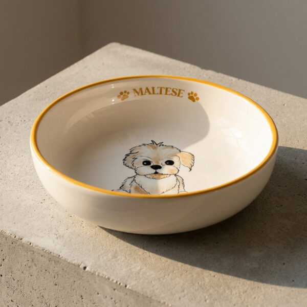 Medium Bowl with Maltese