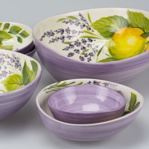 ciotole-limone-lavanda-mix Bowl Ø23 with Lemons and lavender
