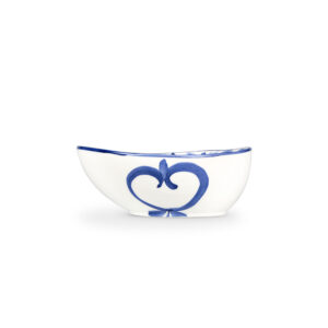 Ceramic bowl decorated lemons and blue damask 14