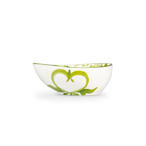Ceramic bowl decorated lemons and green damask 14