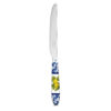 Table knife with lemons damask blue
