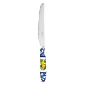 Table knife with lemons damask blue