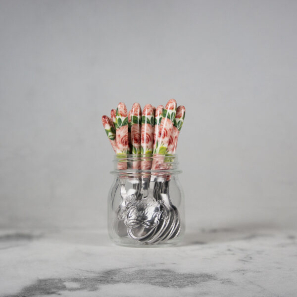 cucchiaini-rose-vaso Teaspoon with roses