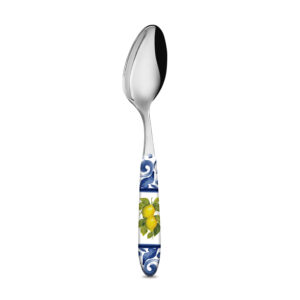 Spoon with lemons damask blue