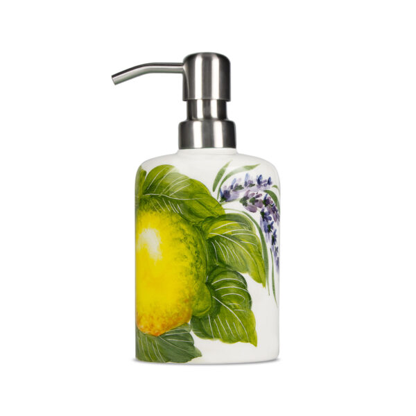 Soap dispenser with lemons and lavender
