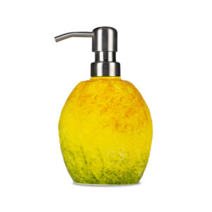 Ceramic dispenser decorated in the shape of a lemon