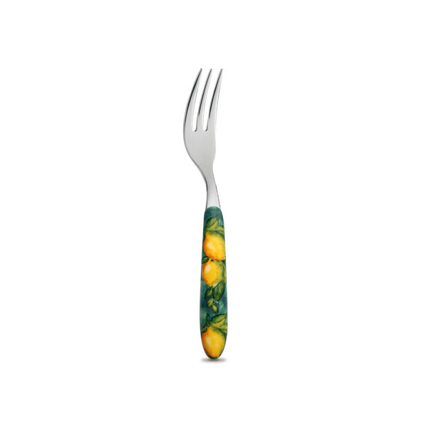 Dessert fork with lemons