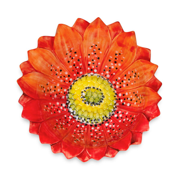 Red daisy bowl Ø28