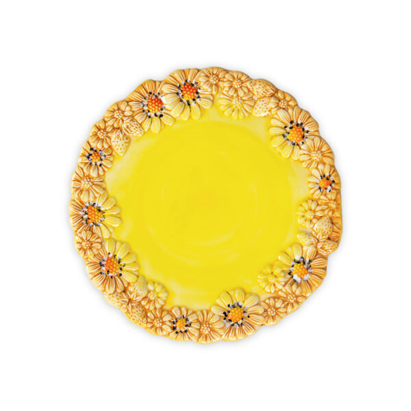 margherite-piatto-piccolo-giallo-sopra Cake stand small with yellow daisies