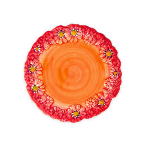 Cake stand small with red daisies