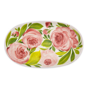 Serving tray with roses