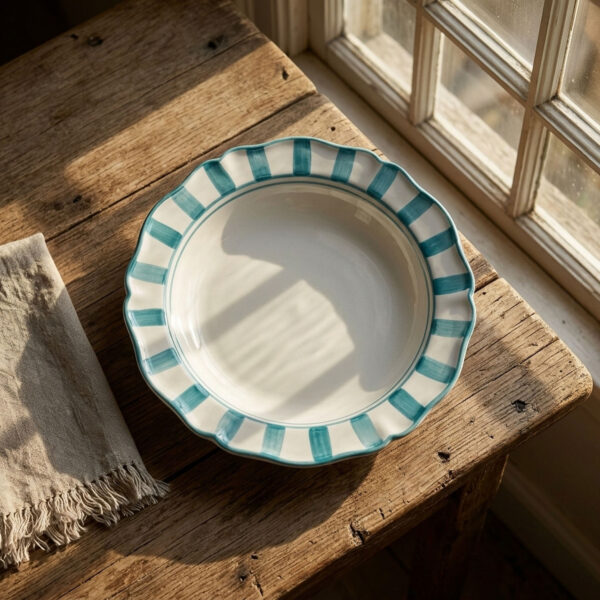 Riviera light blue soup plate
