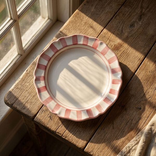Riviera pink soup plate