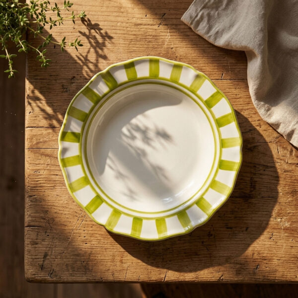 Riviera green soup plate