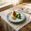 piatto-frutta-margherite-tiffany-ambientata-ok Tiffany dessert plate with daisies