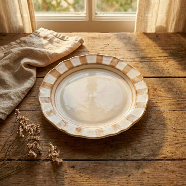piatto-frutta-riviera-marrone-ambientata Riviera brown dessert plate