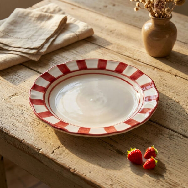 Riviera red dessert plate