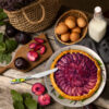 Table knife with lemons and lavender