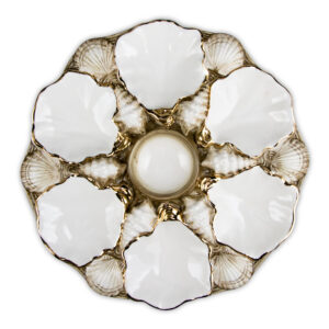Gold oyster serving dish
